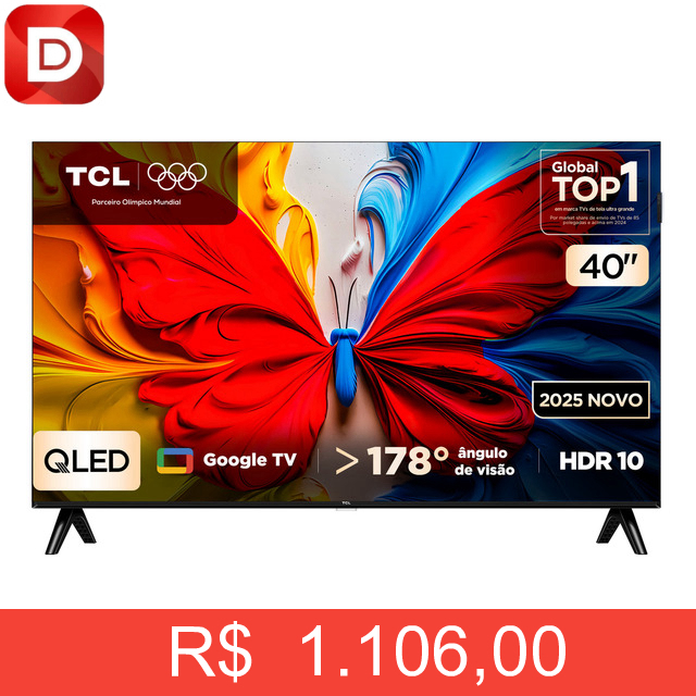 Foto do produto Smart TV TCL 40 Polegadas Full HD QLED S5K