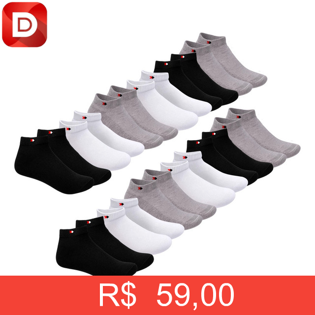 Foto do produto Kit 12 Pares Meia Soquete Curta Sandrini Algodão Confortavel