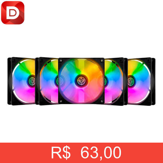 Foto do produto Kit 10 Ventoinhas Tgt Striker, Rainbow 120mm