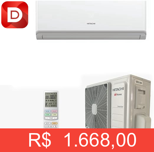 Foto do produto Ar Condicionado Split Hi Wall Inverter Hitachi AirHome 9.000 Btus Frio 220V R-32