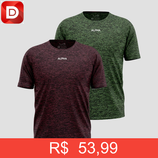 Foto do produto Kit com 2 Camisetas Dry Alpha