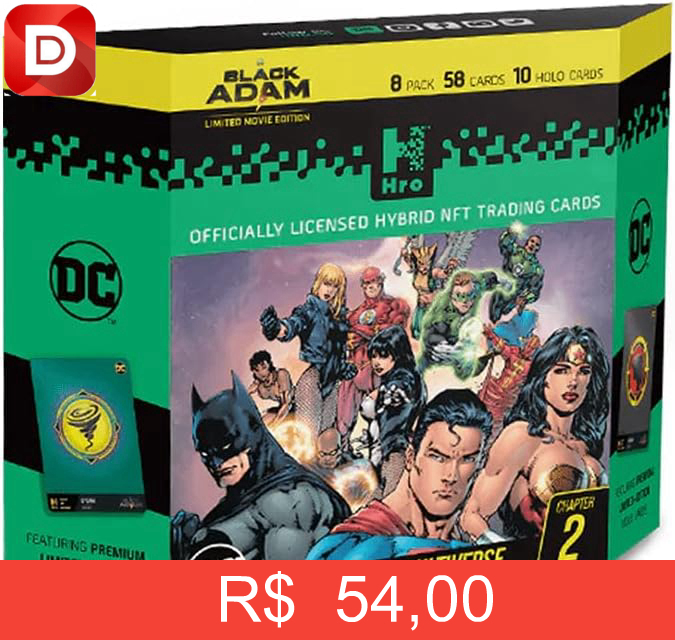 Foto do produto Cartas Colecionáveis Nft Hro Dc Black Adam - Starter Pack
