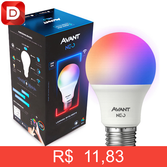 Foto do produto Lâmpada Inteligente Wi-Fi 10w RGB E27 Avant Neo