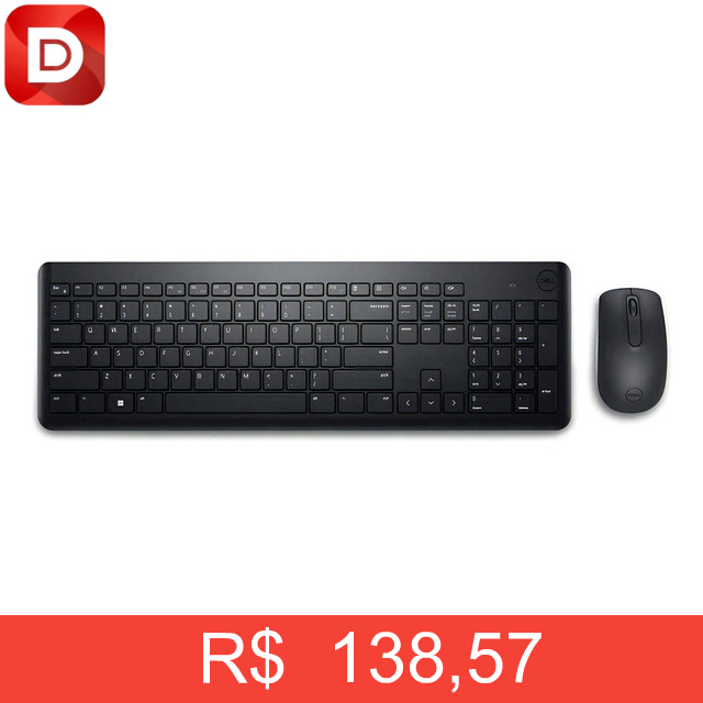 Foto do produto Teclado e Mouse Sem Fio Dell Km3322w