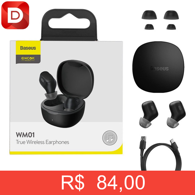 Foto do produto Fone Sem Fio Bluetooth Baseus Encok Wm01 Touch