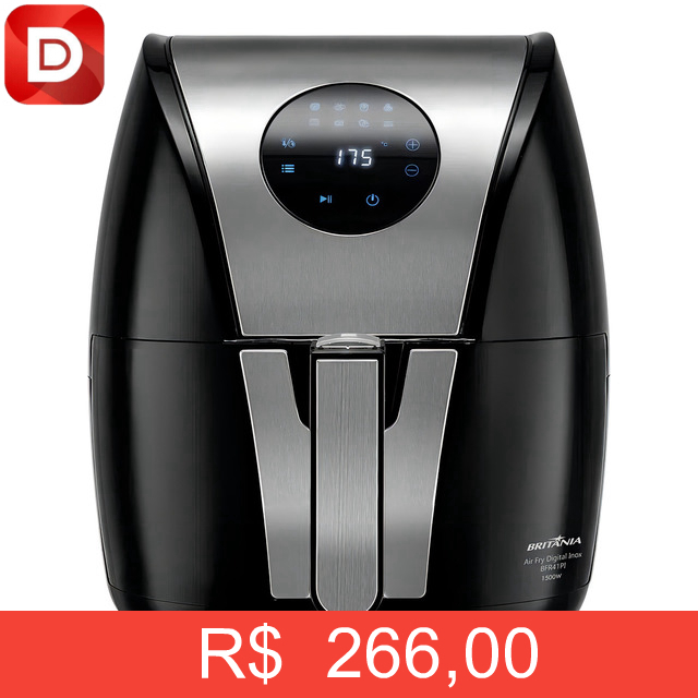 Foto do produto Fritadeira Air Fryer Britânia Digital Inox