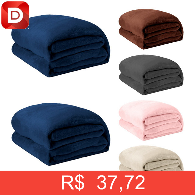 Foto do produto Coberta Manta Soft Casal Microfibra Veludo