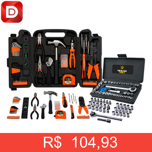 Foto do produto Kit Jogo De Ferramentas Completo C/ Soquetes E Chaves