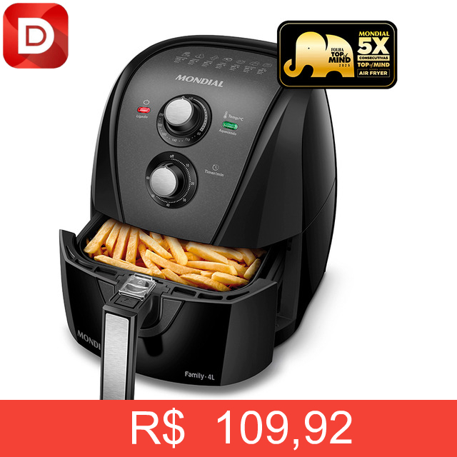 Foto do produto Fritadeira Sem Óleo Air Fryer 4l Mondial