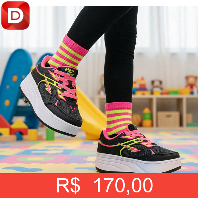 Foto do produto Tênis Patins Infantil 4 Rodinhas Desmontáveis