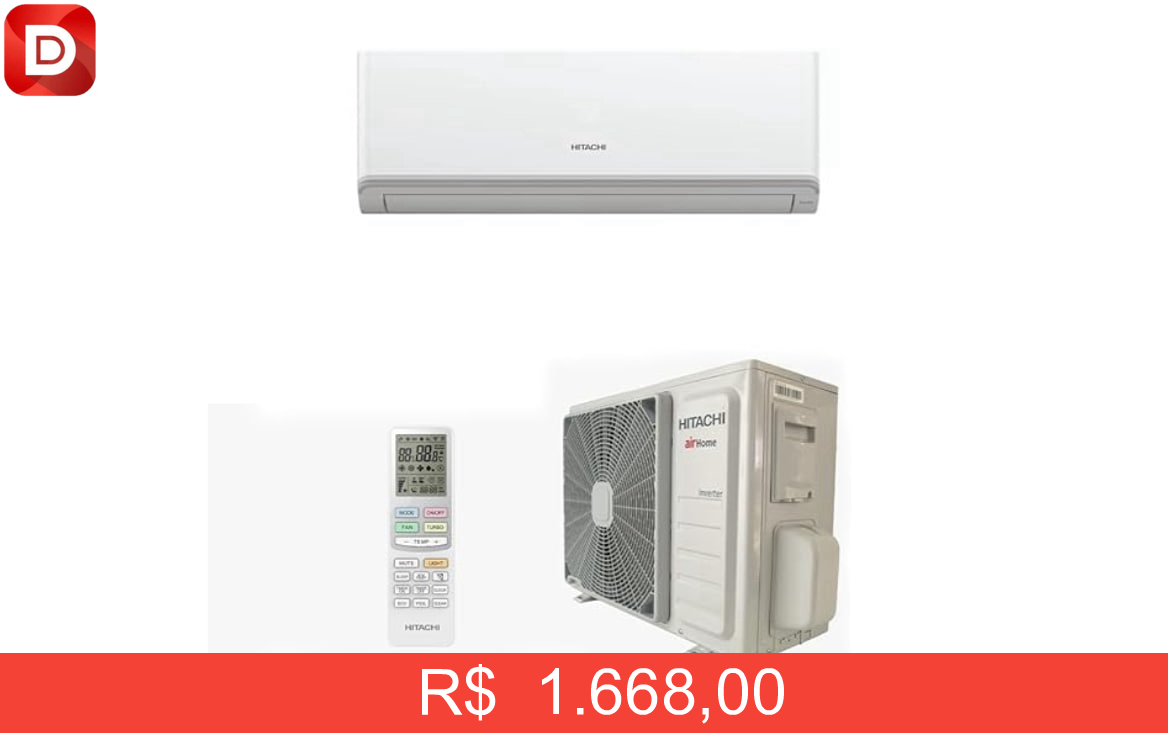 Foto do produto Ar Condicionado Split Hi Wall Inverter Hitachi AirHome 9.000 Btus Frio 220V R-32