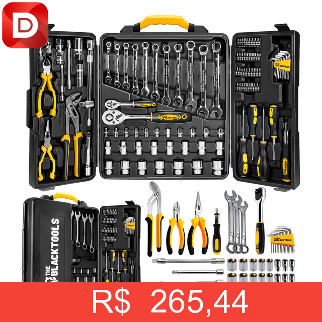 Foto do produto Caixa Jogo De Ferramentas 110 Peças Aço Cromo Vanádio
