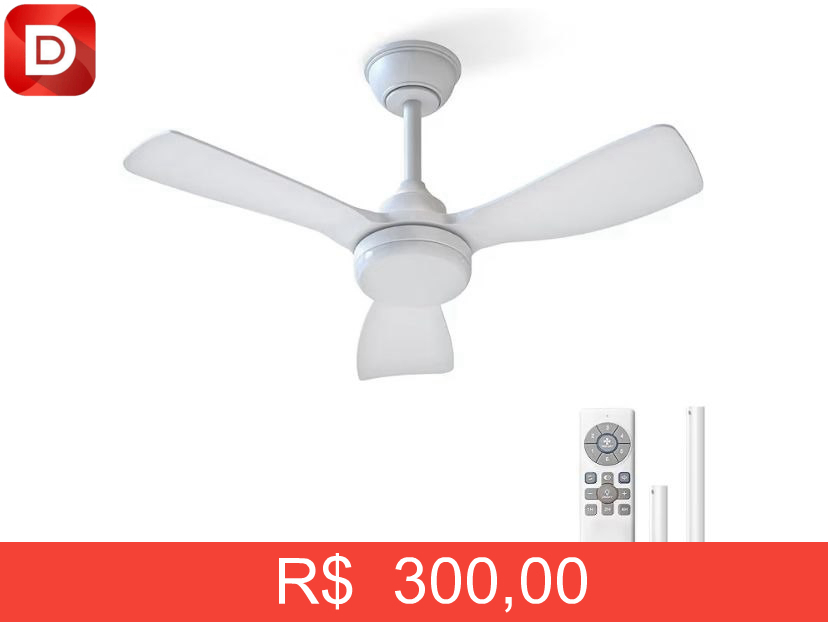 Foto do produto Ventilador de Teto com Controle Remoto, LED 20W