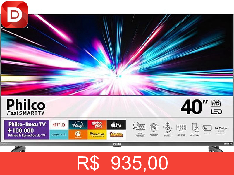 Foto do produto Smart TV 40” Philco Roku TV LED Dolby Audio PTV40M9GR2CGB