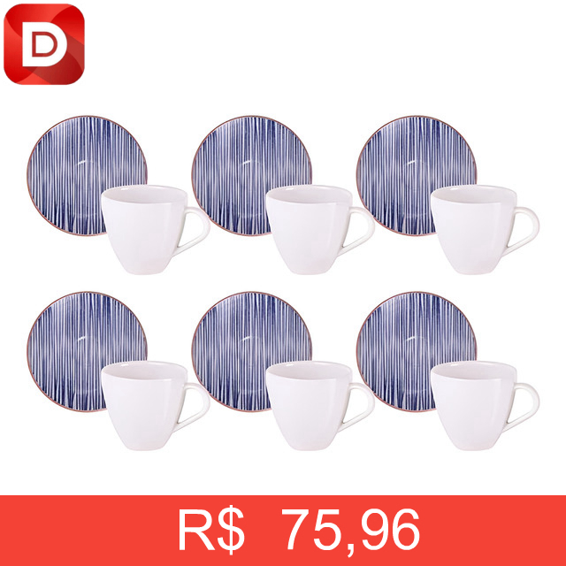 Foto do produto Conjunto de Xícaras e Pires 6 Peças de Expresso Tramontina
