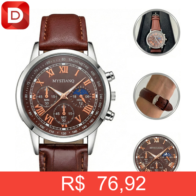 Foto do produto Relógio Masculino Com Pulseira De Couro Wokai