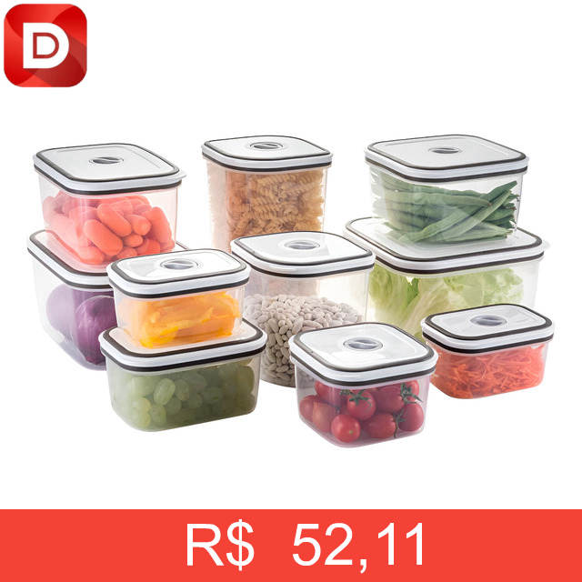 Foto do produto Kit com 10 Potes Herméticos Plásticos Electrolux