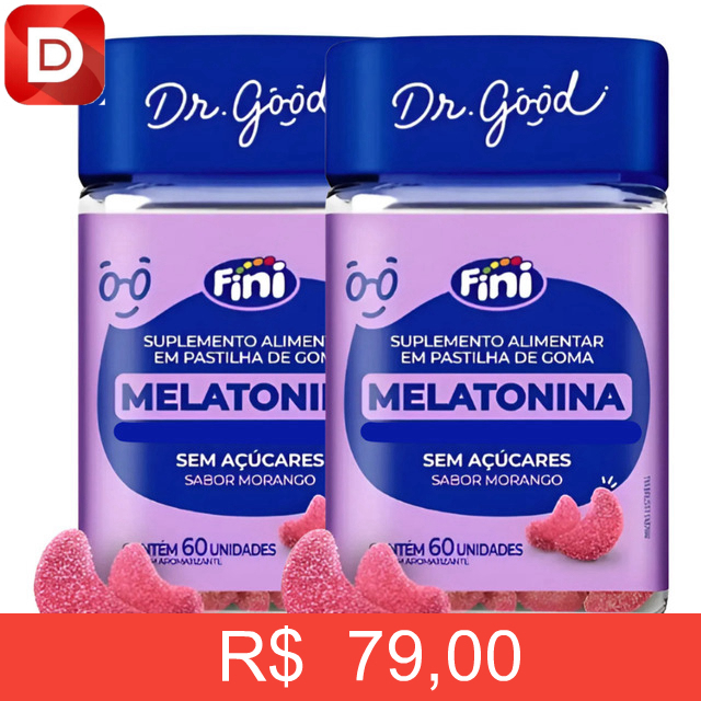 Foto do produto Kit Melatonina Em Gummys Sabor Morango Fini Dr.good