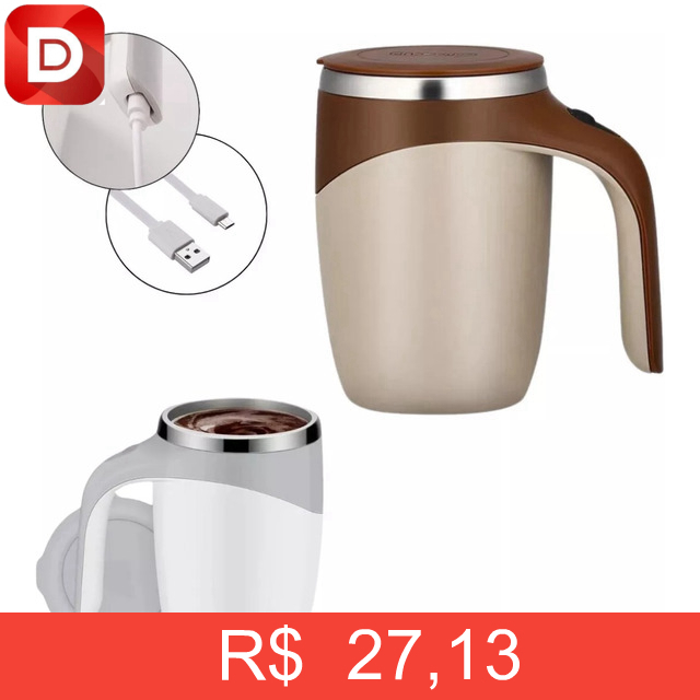 Foto do produto Caneca Copo Mixer Inox Misturador Automático Recarregável