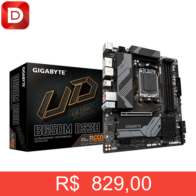 Foto do produto Placa-mãe Gigabyte B650m DS3h