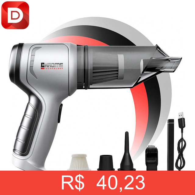 Foto do produto Mini Aspirador De Pó Portátil Recarregável Soprador Usb Automotivo