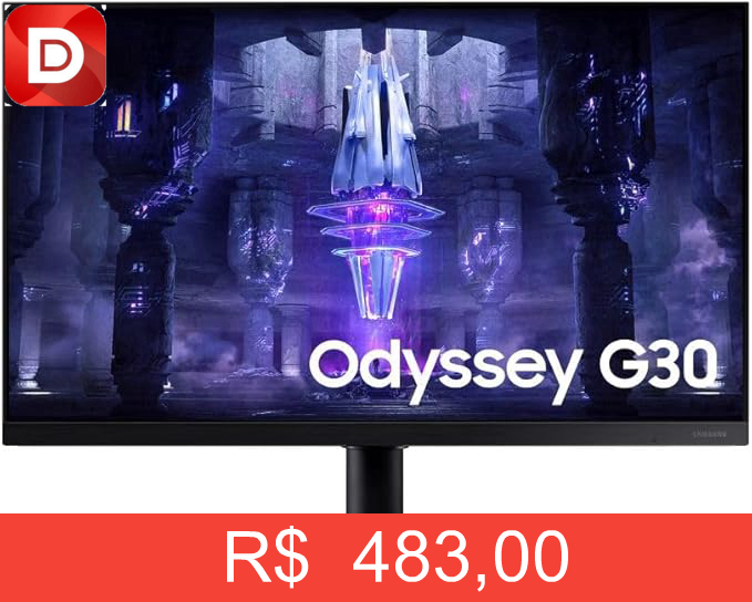 Foto do produto Monitor Gamer Samsung Odyssey G30 24