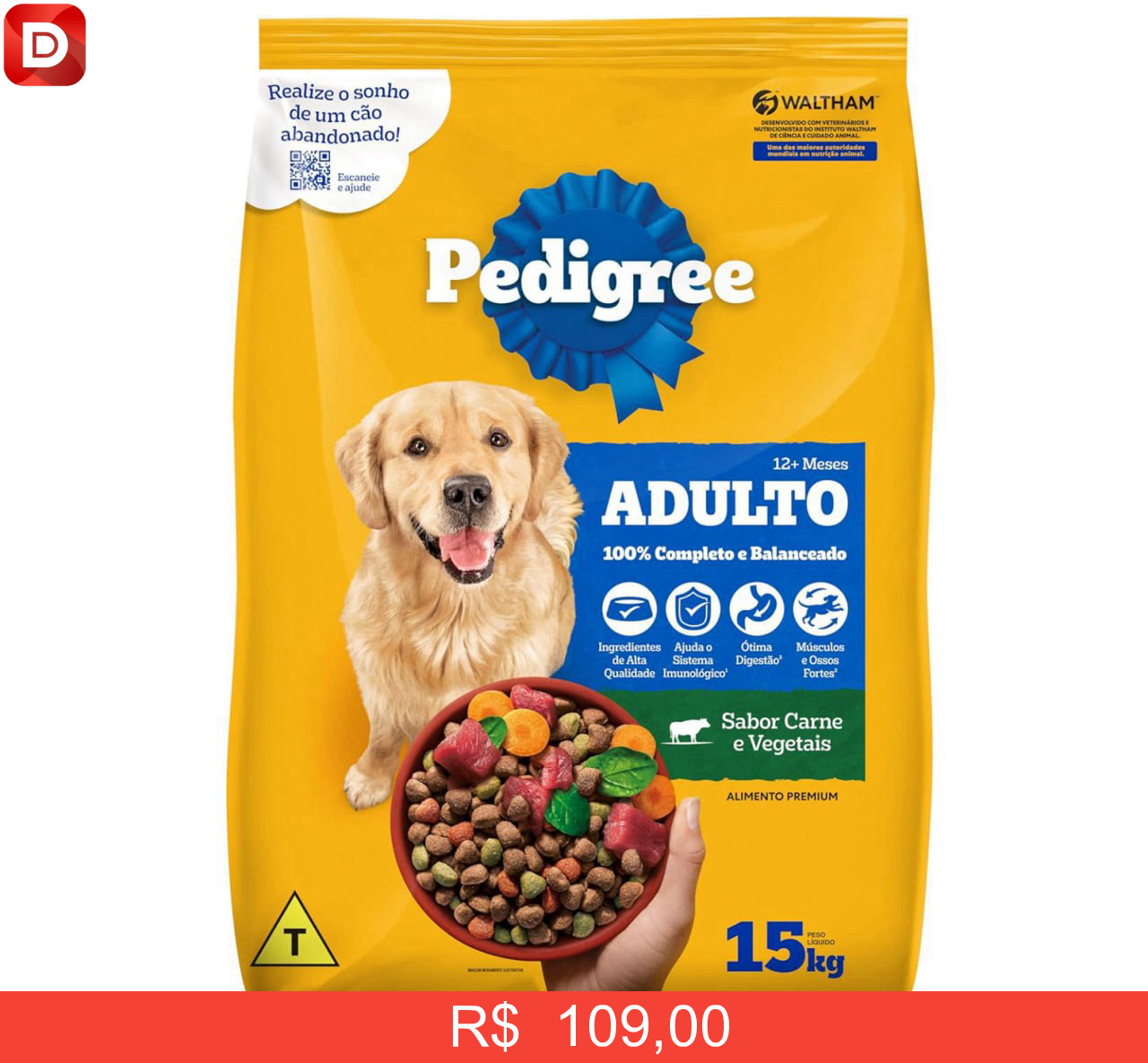 Foto do produto Ração Pedigree Carne e Vegetais