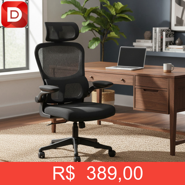 Foto do produto Cadeira De Escritório Presidente Ergonômica