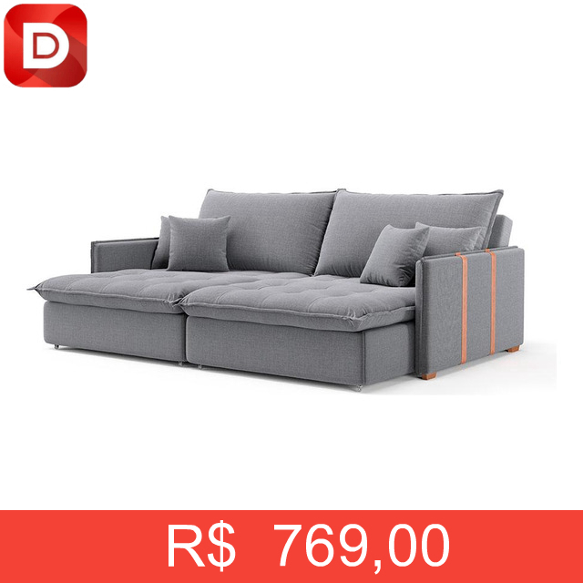 Foto do produto Sofá Retrátil Sem Caixa 3 Lugares Solomons