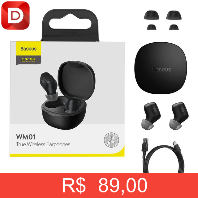 Foto do produto Fone Sem Fio Bluetooth Baseus Encok Wm01 Touch