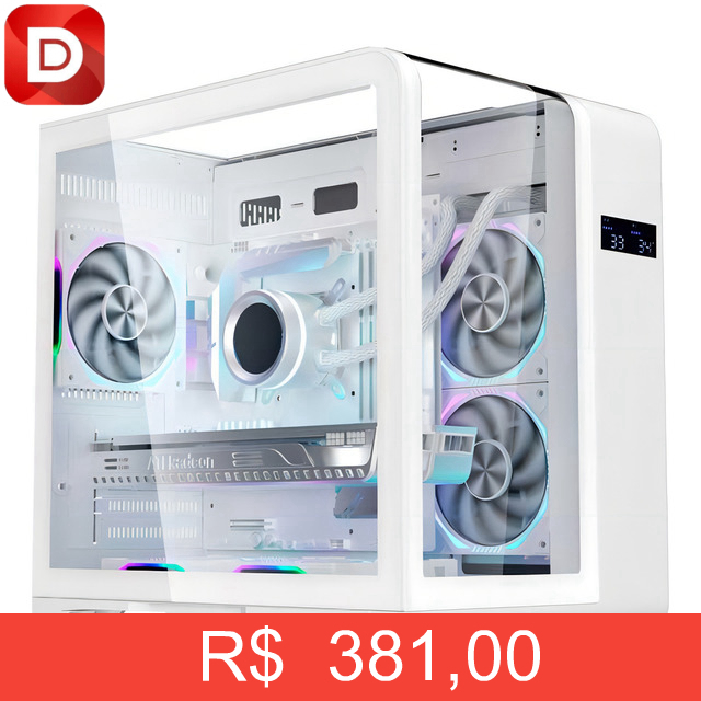 Foto do produto Gabinete Gamer K-mex Aquario Cg-w8ki Cyberpunk