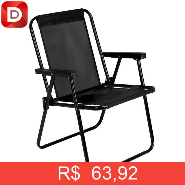 Foto do produto Cadeira De Praia Alta Aço Reforçado