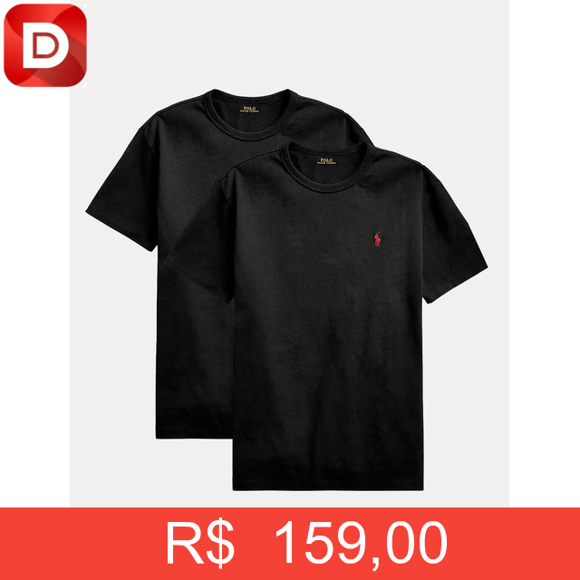 Foto do produto Kit 2 Camisetas Ralph Lauren Custom Slim Red Icon
