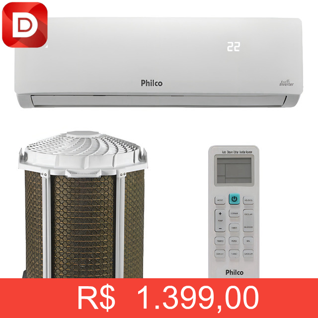 Foto do produto Ar Condicionado Inverter Philco 9000 BTUs Frio Branco