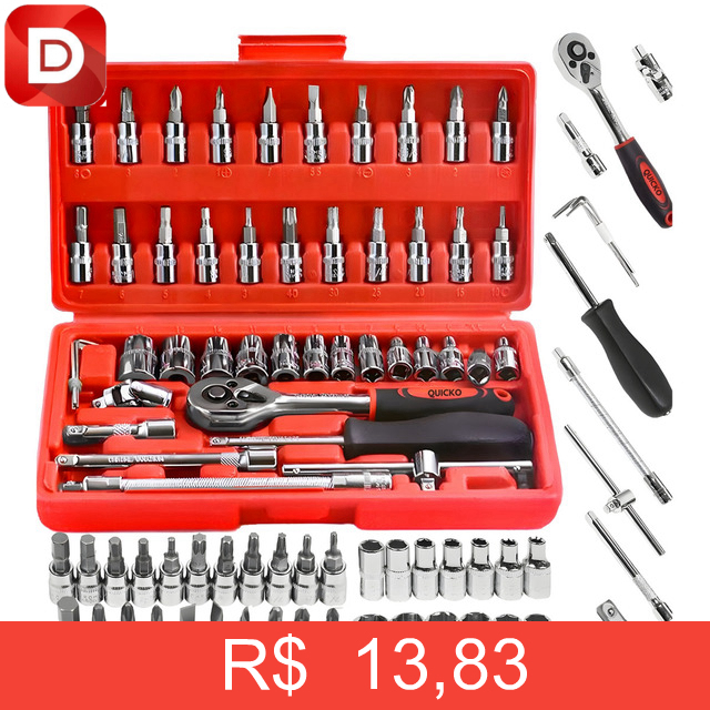 Foto do produto Kit Jogo De Chave Catraca Soquete 46 Peças