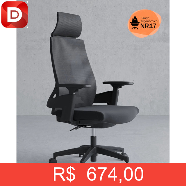 Foto do produto Cadeira Ergonômica NR-17 Toledo Rivatti