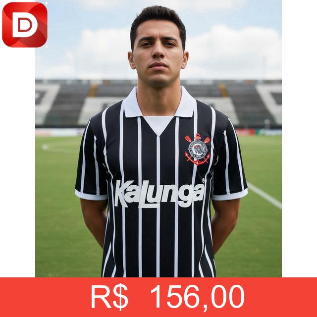 Foto do produto Camisa Corinthians Retrô Kalunga 1990