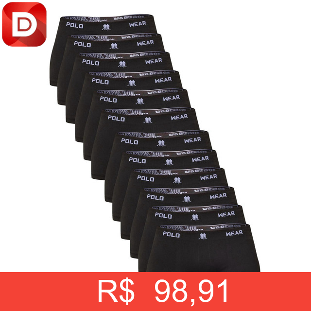 Foto do produto Kit 12 Cuecas Masculina Boxer Microfibra Polo Wear