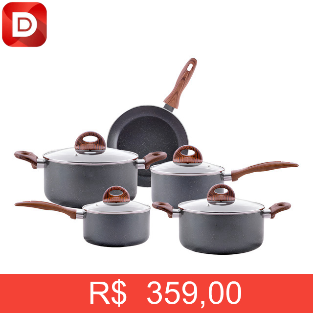 Foto do produto Jogo De Panelas Brinox Antiaderente Ceramic Indução