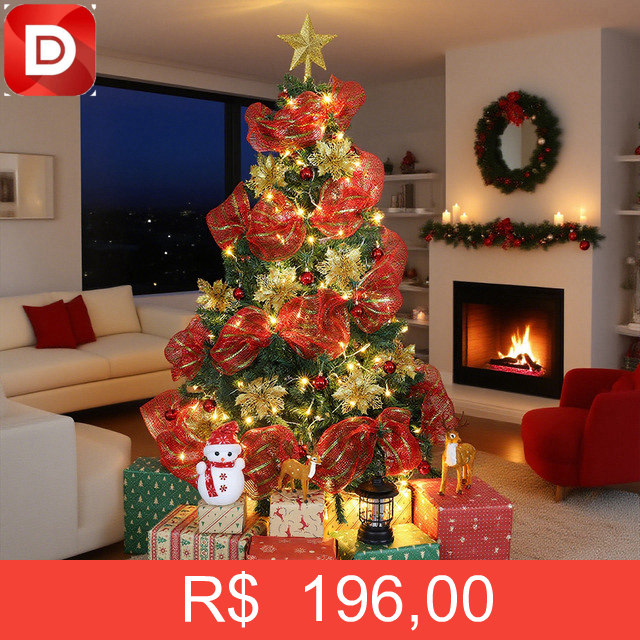 Foto do produto Árvore Natal 1,50m Verde Decorada Completa Luxo