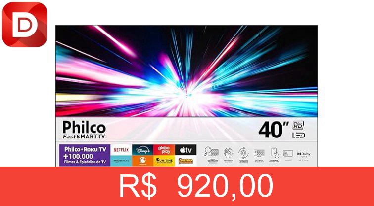 Foto do produto Smart TV 40” Philco Roku TV LED Dolby Audio PTV40M9GR2CGB