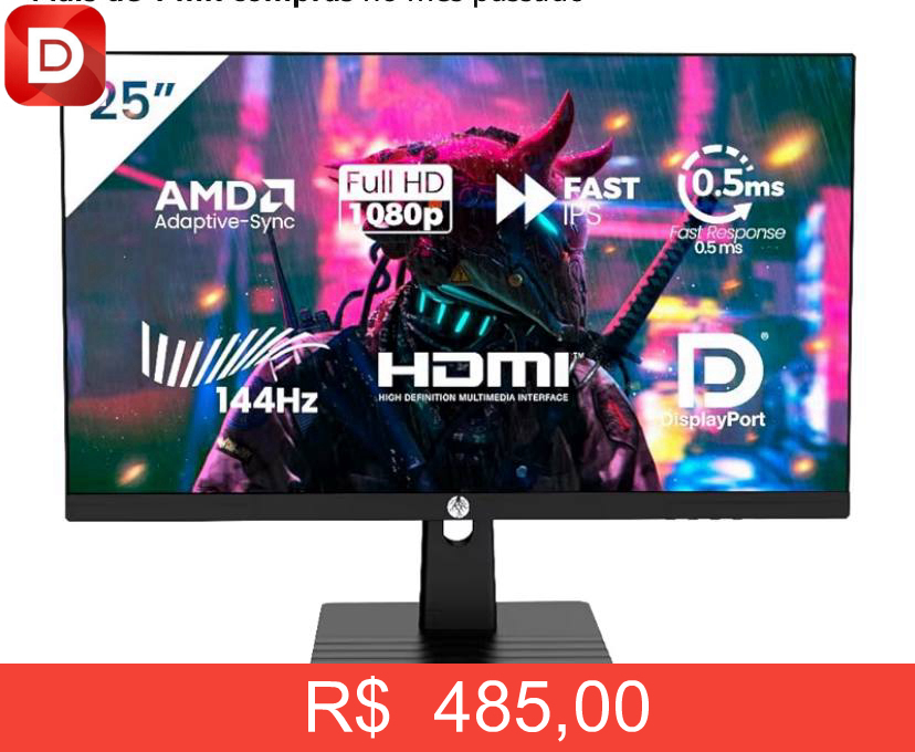 Foto do produto Monitor Gamer Haiz 25''