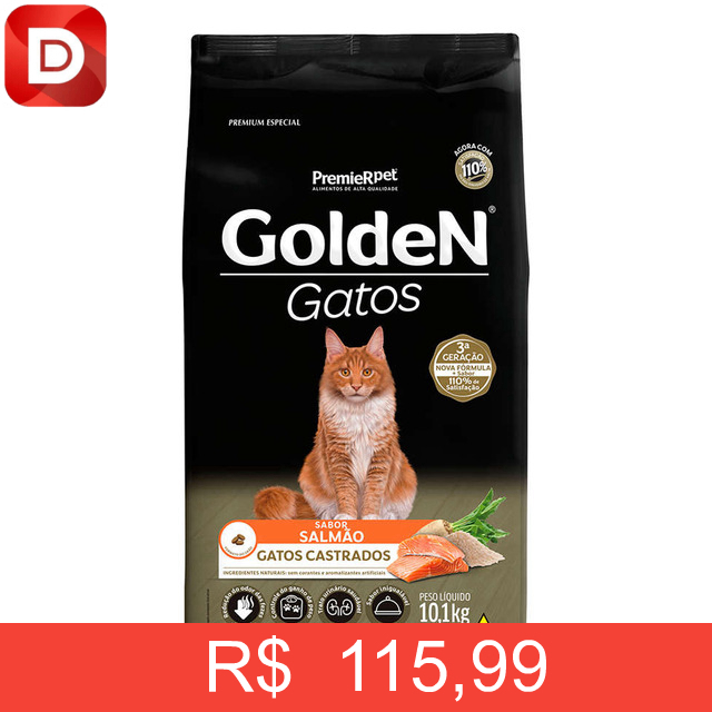 Foto do produto Ração Golden Gatos Adultos Castrados