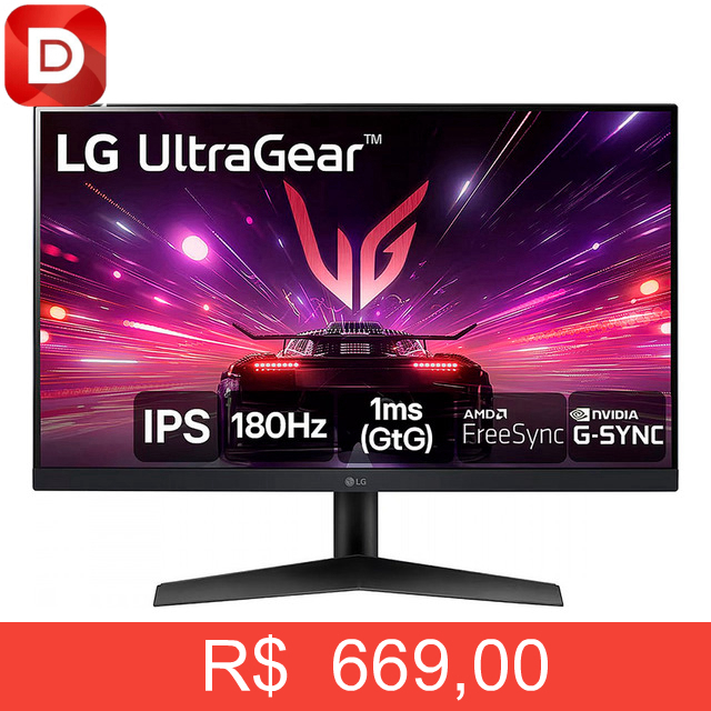 Foto do produto Monitor Gamer LG UltraGear 24GS60F-B