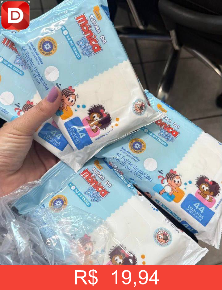 Foto do produto Kit Toalha Umedecida Hora Da Troca Turma Da Mônica