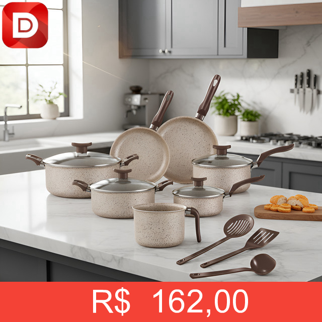 Foto do produto Conjunto de Panelas Antiaderente Coffee