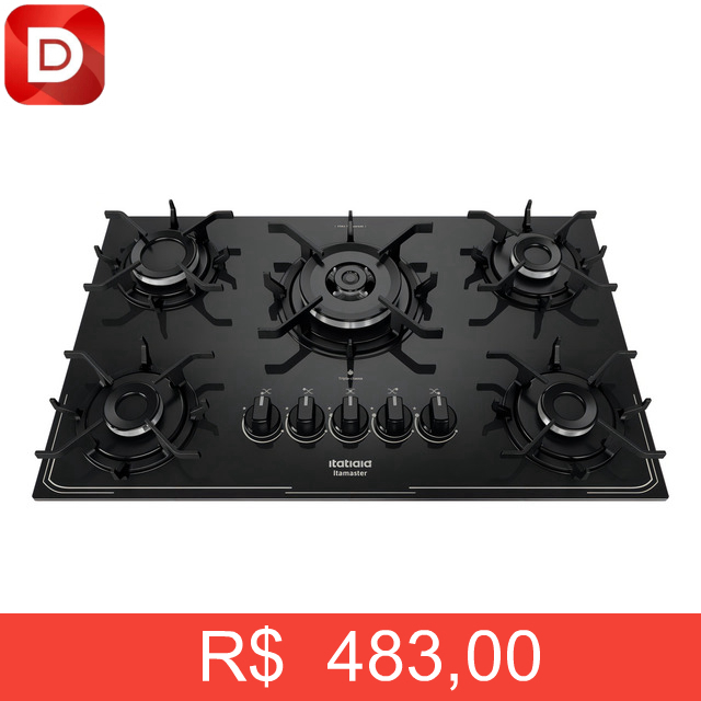 Foto do produto Cooktop à Gás Itatiaia 5 Bocas com Tripla Chama