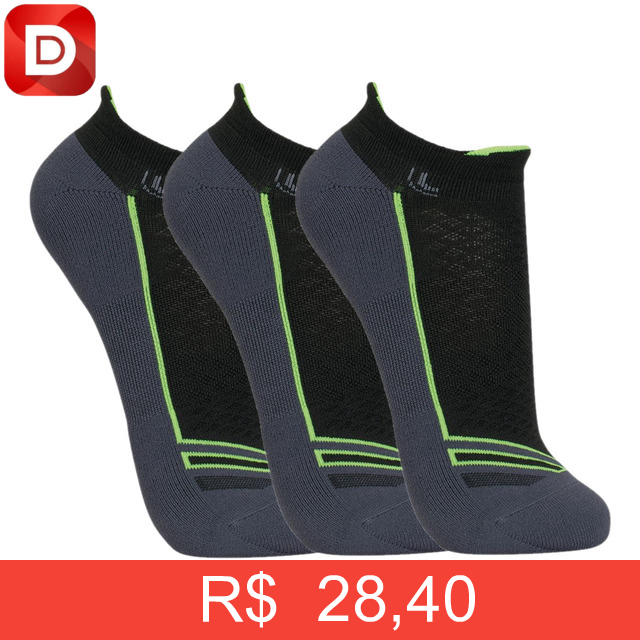 Foto do produto Kit 3 Pares Meia Lupo Dry Cano Curto Alta Performance Sport
