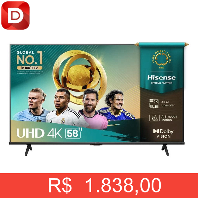 Foto do produto Smart Tv Hisense 58