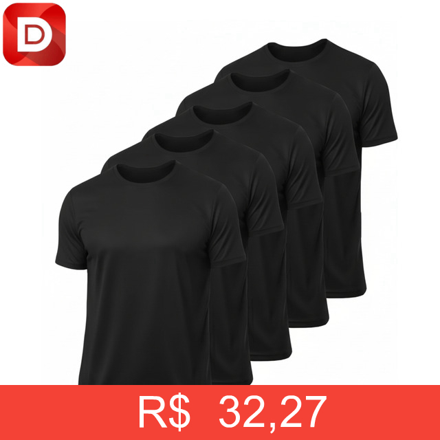 Foto do produto Kit 5 Camisetas Dry Fit